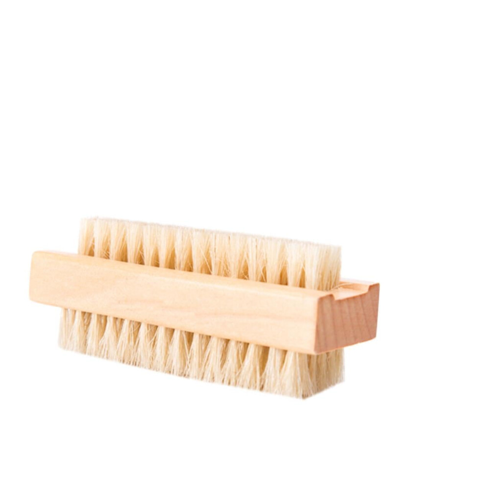 Wooden Nail Cleaning Brush with Pig Bristles for Gentle Exfoliation and Firm Dirt Removal, 5pcs