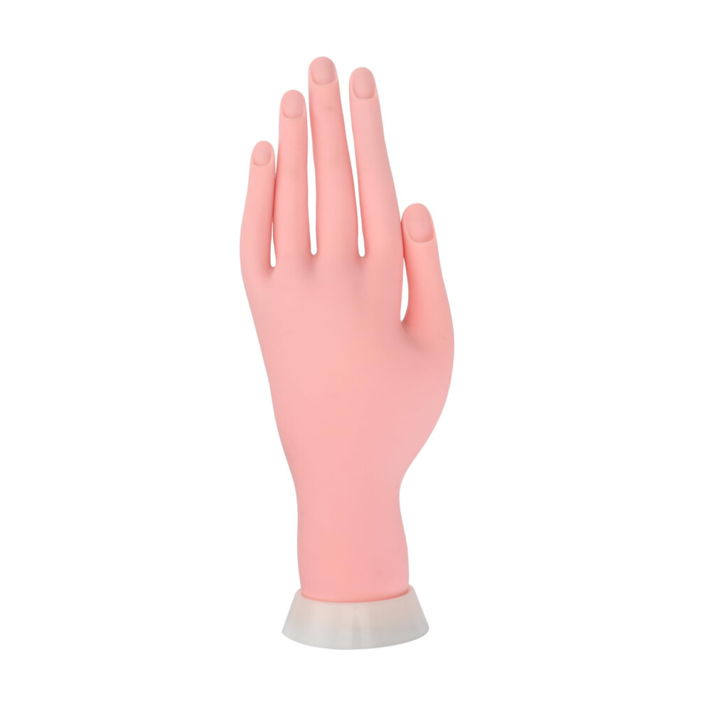 Nail Practice Hand with Realistic Movable Fingers and Insertable Nail Tips for Nail Art Training