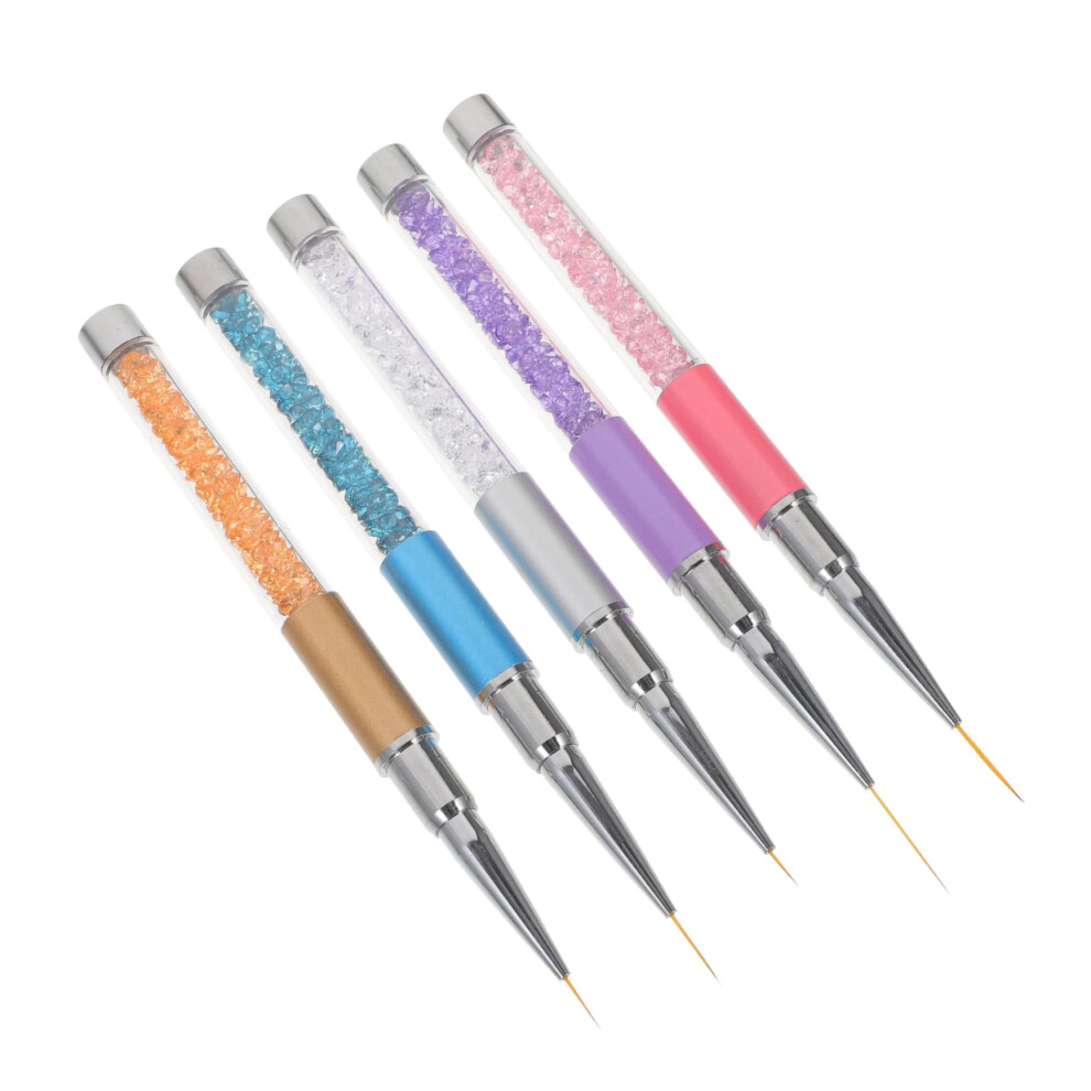 Nail Art Pen Set 5pcs Precision Manicure Drawing Tool with Ergonomic Grip for Salon and Home