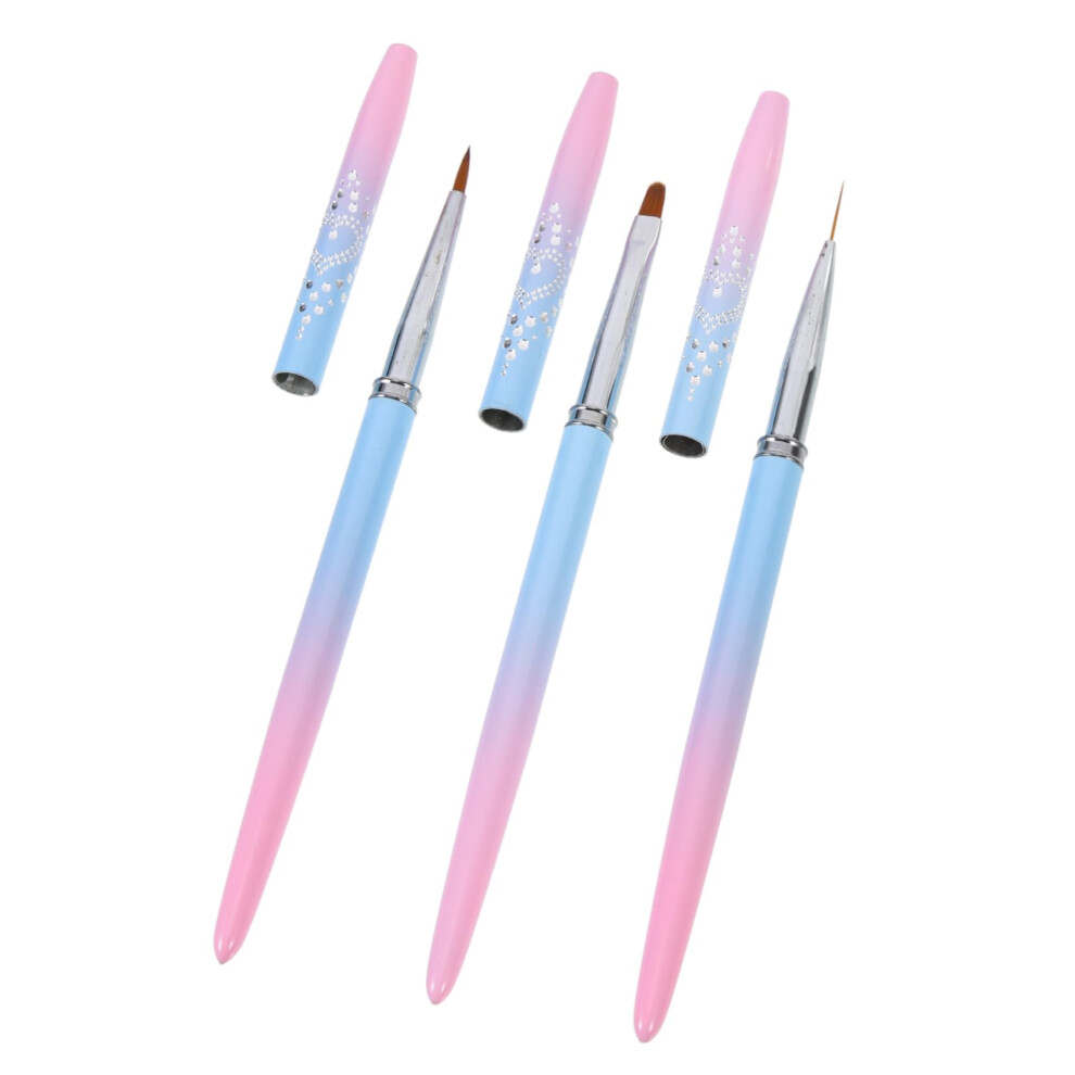 Nail Art Pen Set 3pcs Metal Pens for Precise Detailing DIY Drawing Salon and Home Use