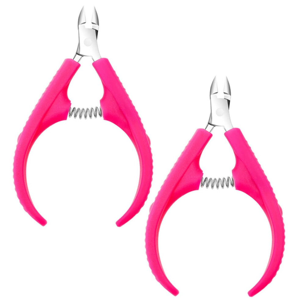 2pcs Stainless Steel Cuticle Nipper and Trimmer with Precision Blades for Manicure Pedicure