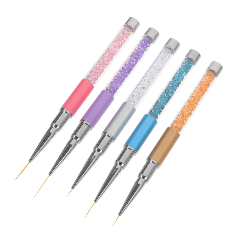 5pcs Professional Nail Art Brush Set for Precise Detailing and DIY Manicure Painting