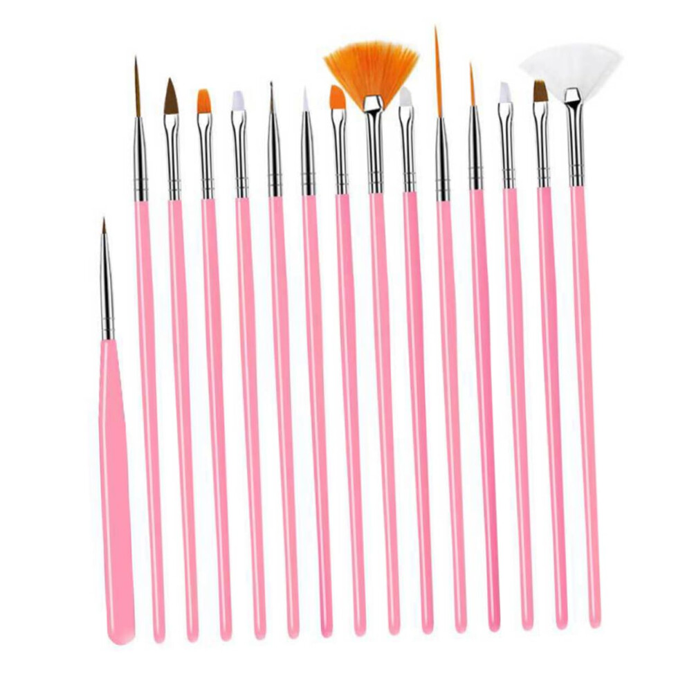 Professional Nail Art Brush Set with Liner Pen and File, Long Handle Manicure Tools Kit for Salon and Home