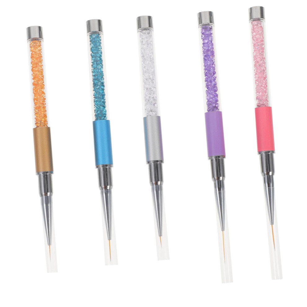5pcs Nail Art Pens Set with Precise Detailing Tip for Professional Manicure and DIY Designs