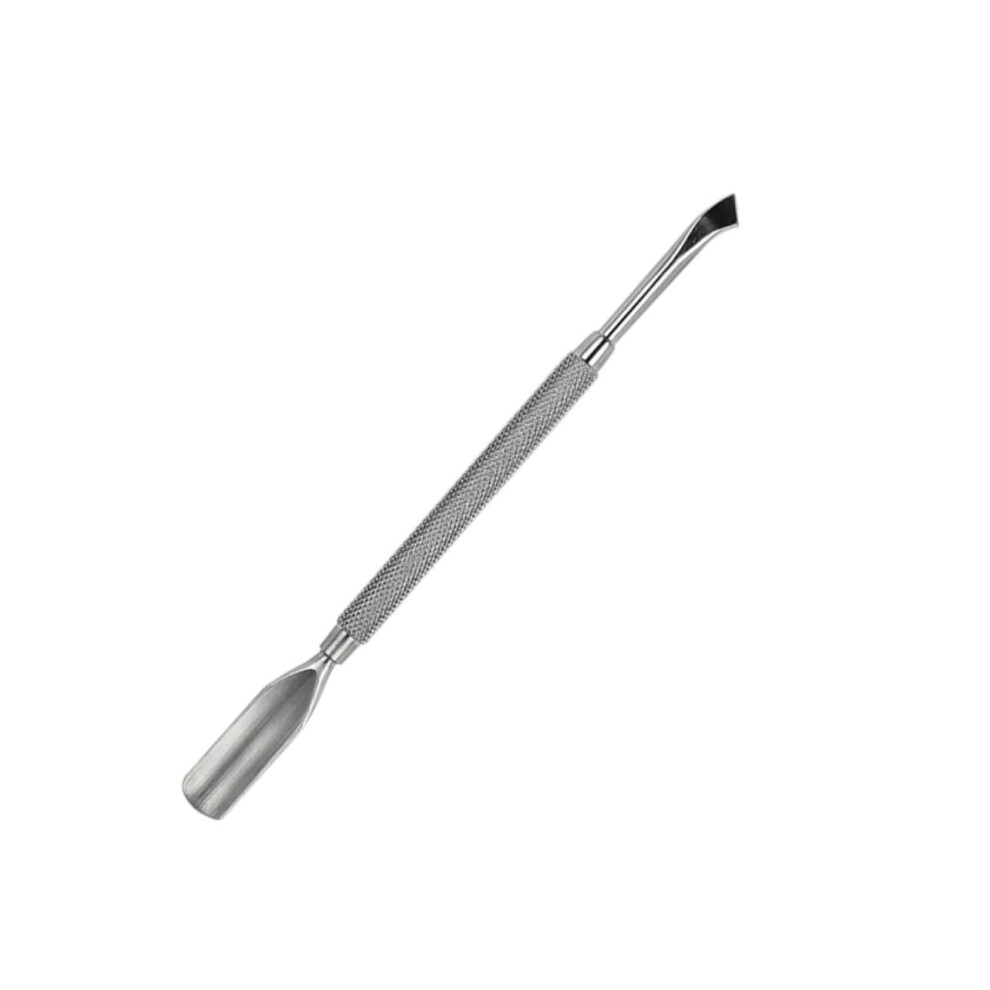 Stainless Steel Double Ended Nail Cuticle Pusher with Ergonomic Grip for Precision Nail Polishing