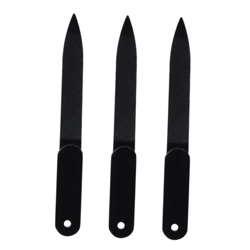 Stainless Steel Nail File Set 3pcs with French Manicure Buffer for Precision Shaping and Smooth Finish
