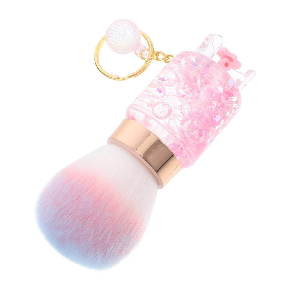 2 in 1 Nail Cleaning Brush and Makeup Blush Brush with Soft Bristles for Manicure and Travel