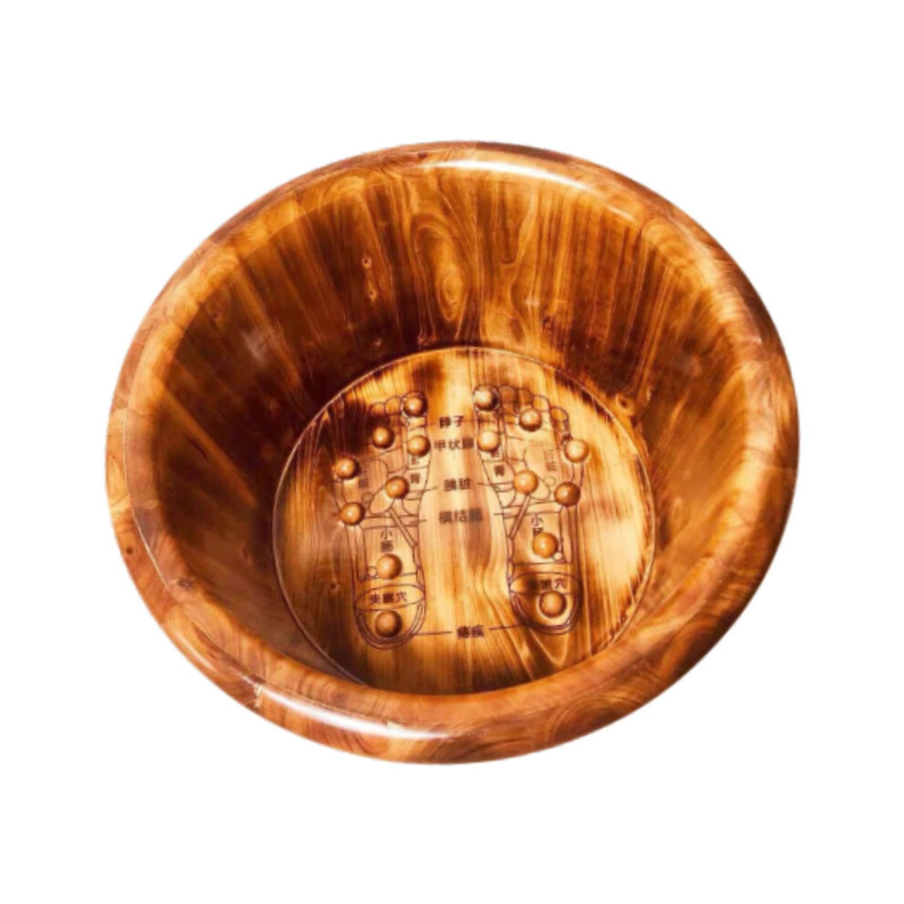 Wooden Foot Spa Soaking Tub with Massage Dots for Relaxation, 26x40cm Durable Foot Bath Bucket