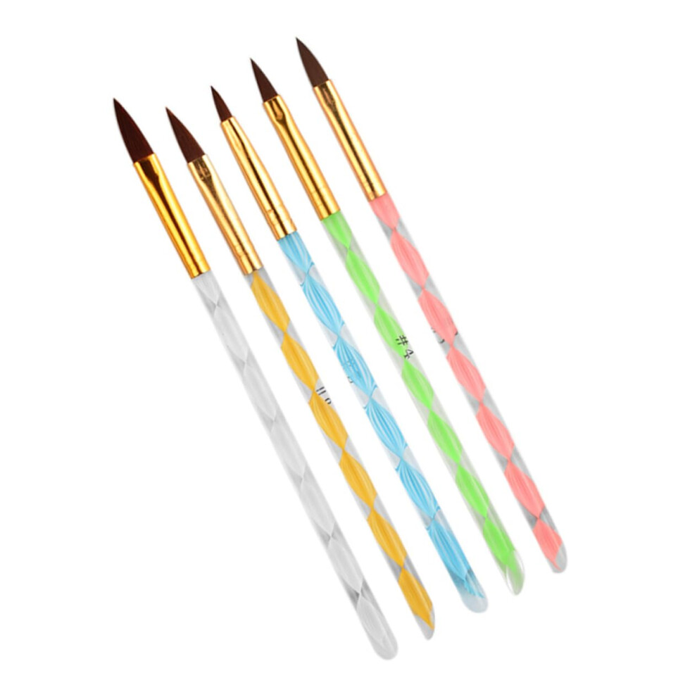 Mikinona 5pcs Nail Art Pens Set with Precision Fine Tip for DIY Manicure and Nail Line Brush