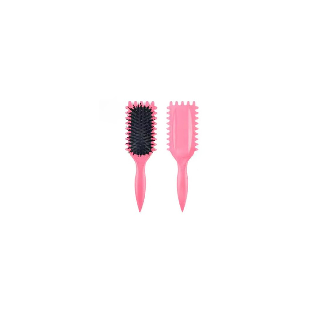 Unisex Pink Curly Hair Comb With Boar Bristles Antistatic Detangling Brush For Gentle Scalp Massage