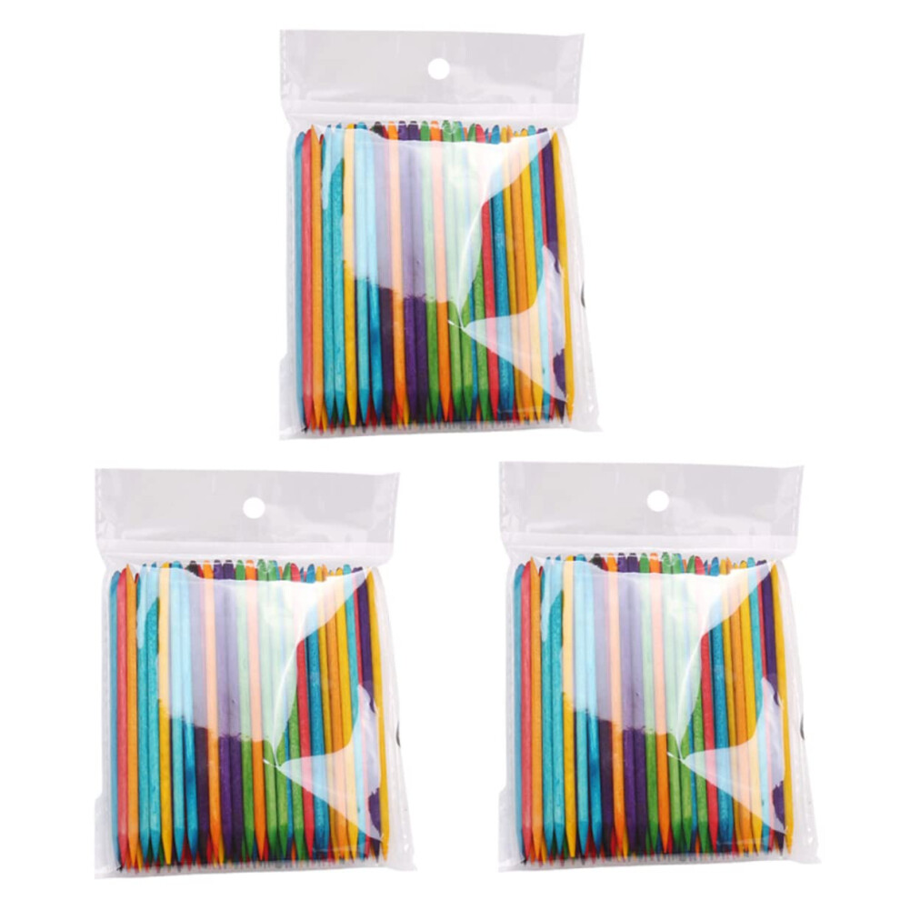 300pcs Manicure Sticks and Cuticle Pushers for Nail Art, Pedicure and Gem Placement