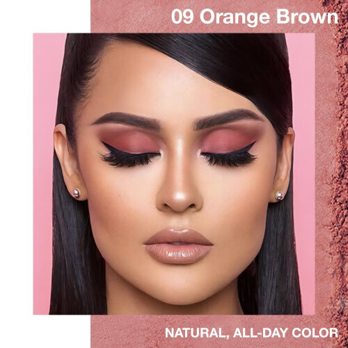 Matte Eyeshadow 09# Orange Brown Waterproof Long Lasting MultiUse for Eyes Cheeks Highlighter 1