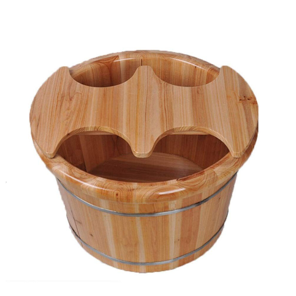 Wooden Foot Soaking Bucket with Adjustable Depth and Heat Retention for Relaxing Foot Spa