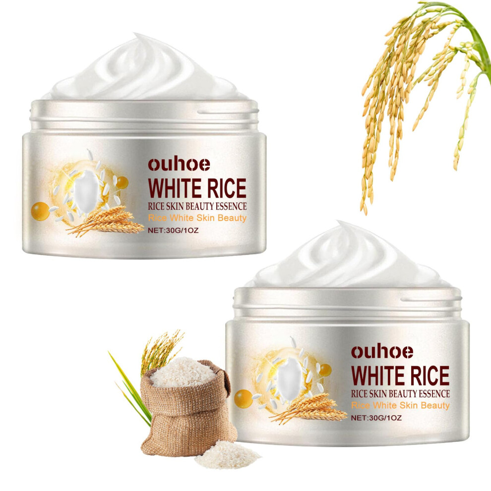Cream Rice Face Moisturizer With Fermented Rice Extract For Deep Hydration, Lightweight Texture, 2Pcs