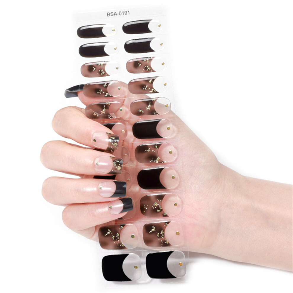 French Nail Stickers Gel Nail Wraps SalonStyle Finish Quick Application for Manicure