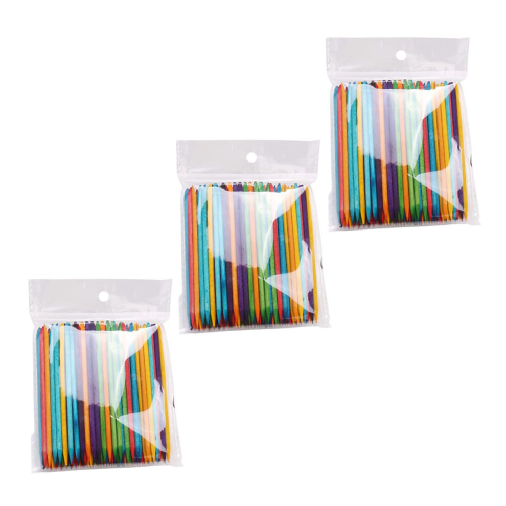 Cuticle Sticks 300pcs Professional Orange Wood Nail Art Pushers Dual Tip for Precise Cuticle Care