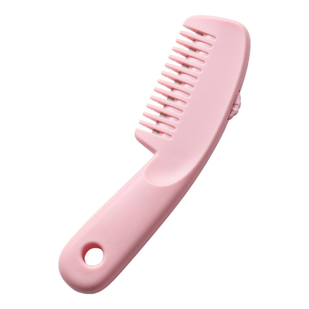 Unisex Pink Bangs Trimming Comb With Precise Threelevel Cutting, Adjustable Hair Cutting Comb, Abs