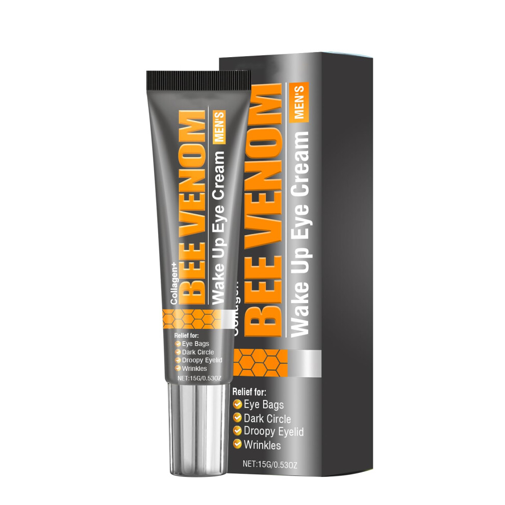 Cream/Dark Men's Antiaging Eye For Circles And Puffiness With Bee Venom Collagen Hydration 0.53Oz