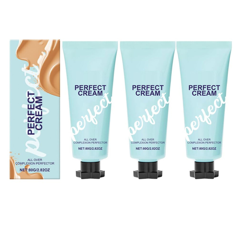 Cream Full Coverage Concealer And Waterproof Foundation 80Ml, Longlasting Hydrating 3 Pcs