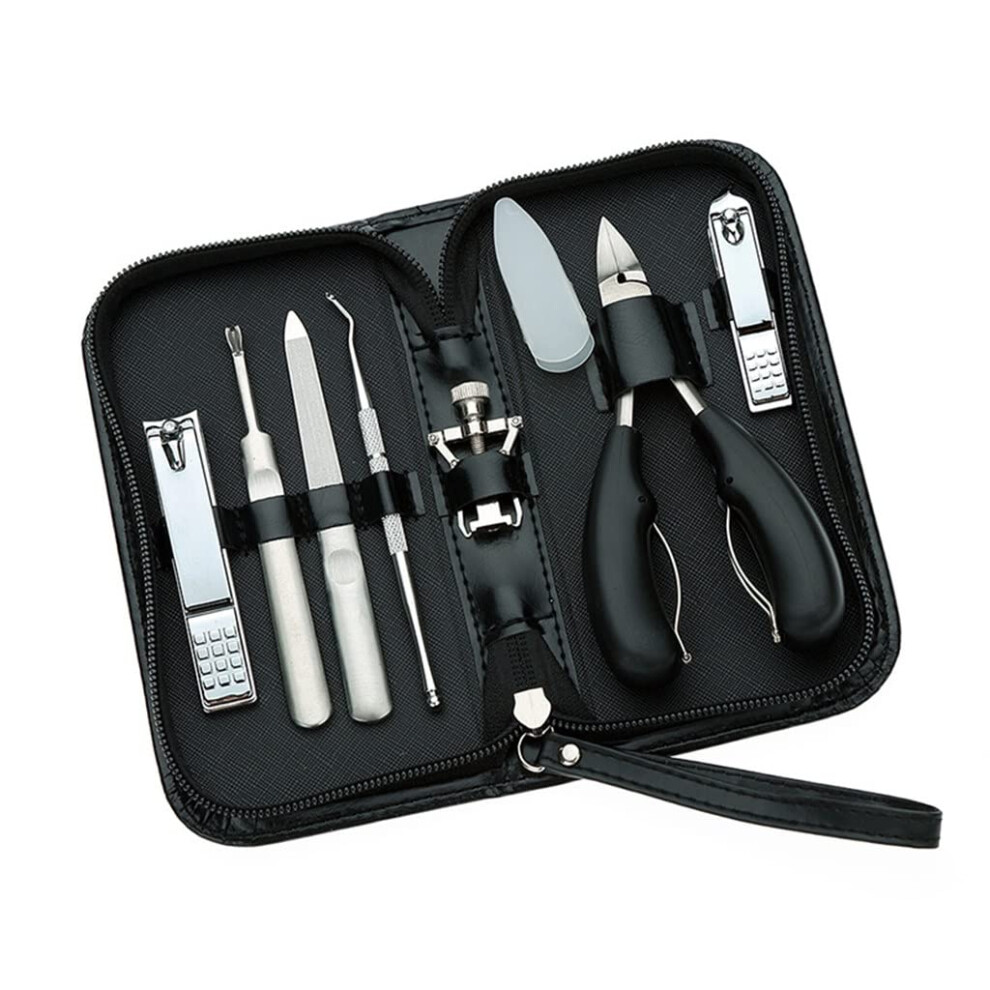 Professional Stainless Steel Manicure Set Pedicure Kit with Nail Clippers in Compact Travel Case