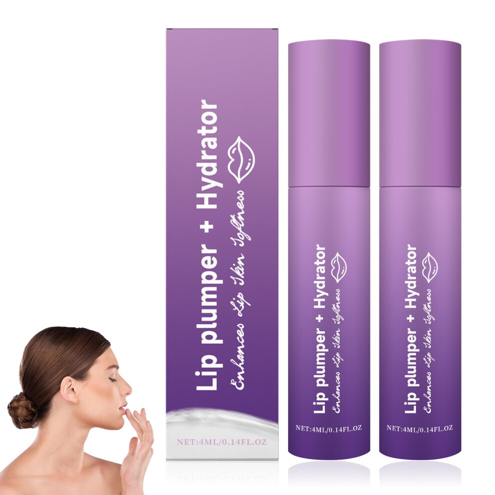 2PCS Lip Plumper and Hydrating Lip Balm, Instant Fullness, Deep Hydration, AntiAging, NonSticky