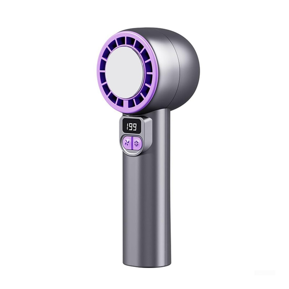 Portable Handheld Fan Usb Rechargeable 199 Speeds Lcd Display Typec Fast Charging F8 Grey 9450606139832