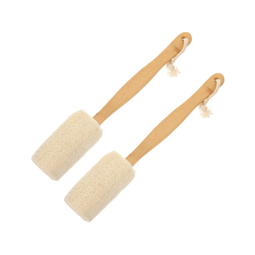 Loofah Back Scrubber and Shower Body Brush 2Pack with Long Handle for Gentle Skin Exfoliation