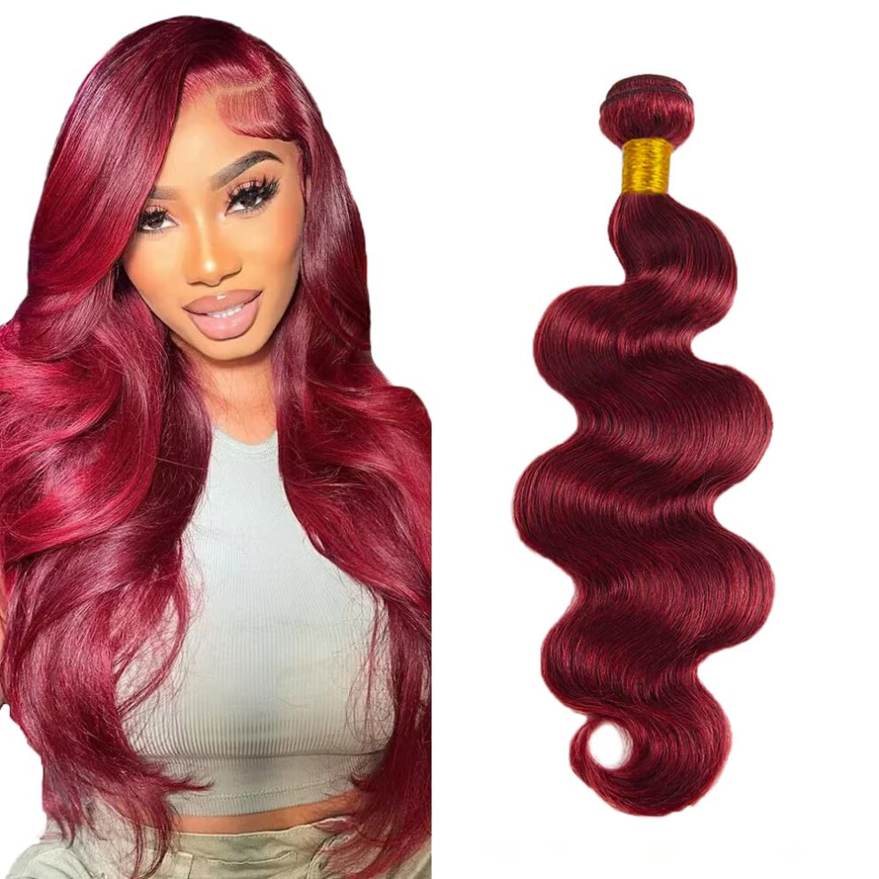 99J Burgundy Brazilian Virgin Hair Bundles 34 Inch Body Wave Human Hair Extensions 300g