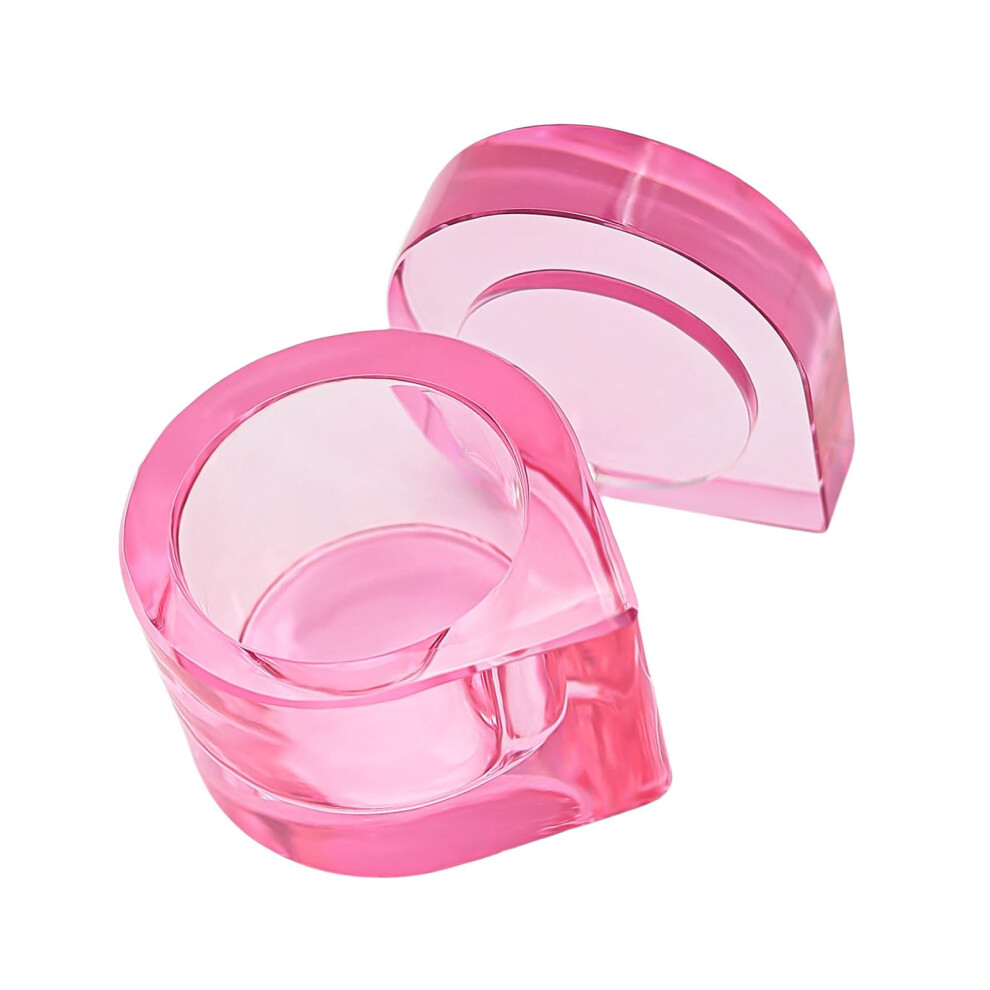 Pink Acrylic Nail Dappen Dish With Spillproof Lid For Precision Liquid Mixing, Crystal Glass Cup