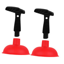 Drain Plunger Set for Kitchen Sink and Shower, Powerful Clog Removal Rubber Tools, 2pcs Red