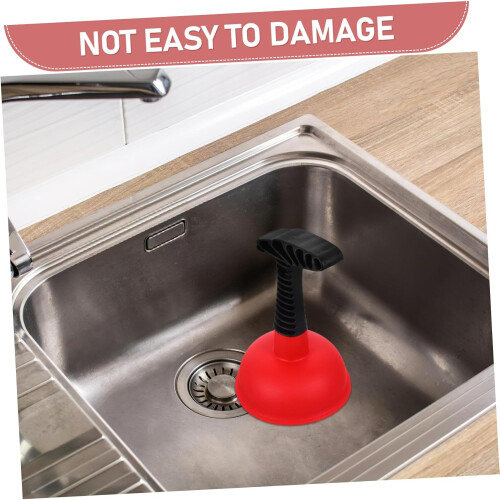 Drain Plunger Set for Kitchen Sink and Shower, Powerful Clog Removal Rubber Tools, 2pcs Red 1