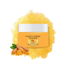 Vitamin C Turmeric Lip Scrub for Dark Lips, Natural Sugar Exfoliator with Hydration and