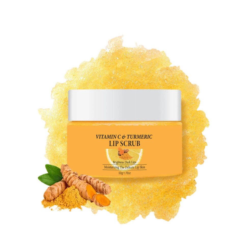 Dark Vitamin C Turmeric Lip Scrub For Lips, Natural Sugar Exfoliator With Hydration And