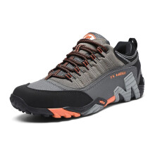 Waterproof Hiking Shoes for Men with NonSlip Rugged Sole, Orange 7.5 UK