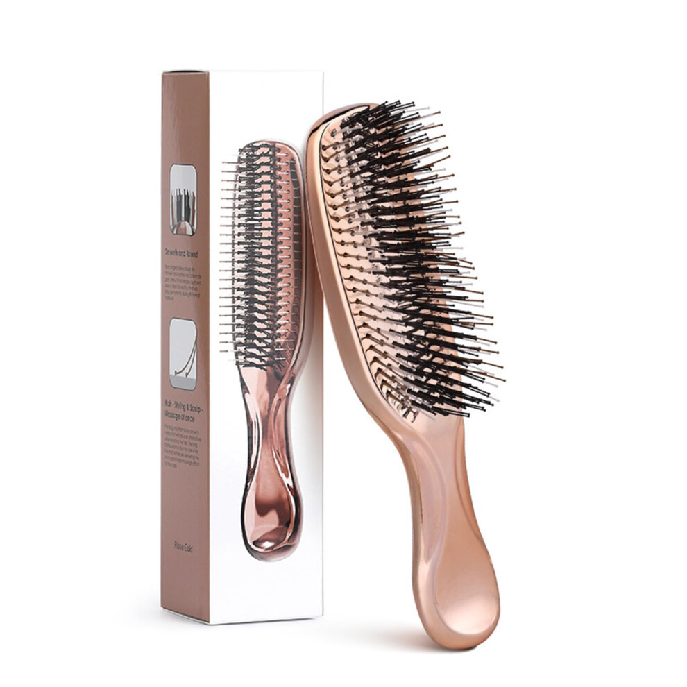Unisex Red Scalp Massage Brush With Elastic Teeth, Anti Static Detangling Comb For Wet And Dry Hair