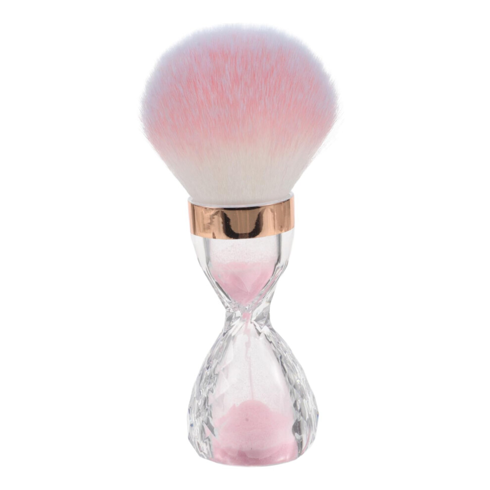 Pink Nail Dust Brush And Makeup Brush Cleaner Soft Bristles For Manicure Salon Powder Removal