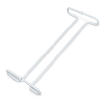 Under Cabinet Single Row Wine Glass Rack White Iron Hanging Stemware Holder for Kitchen Bar