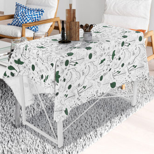 World Map Washable Tablecloth, Durable Cotton Linen Rectangular Table Cloth for Dinner, Vintage Home Decoration 2