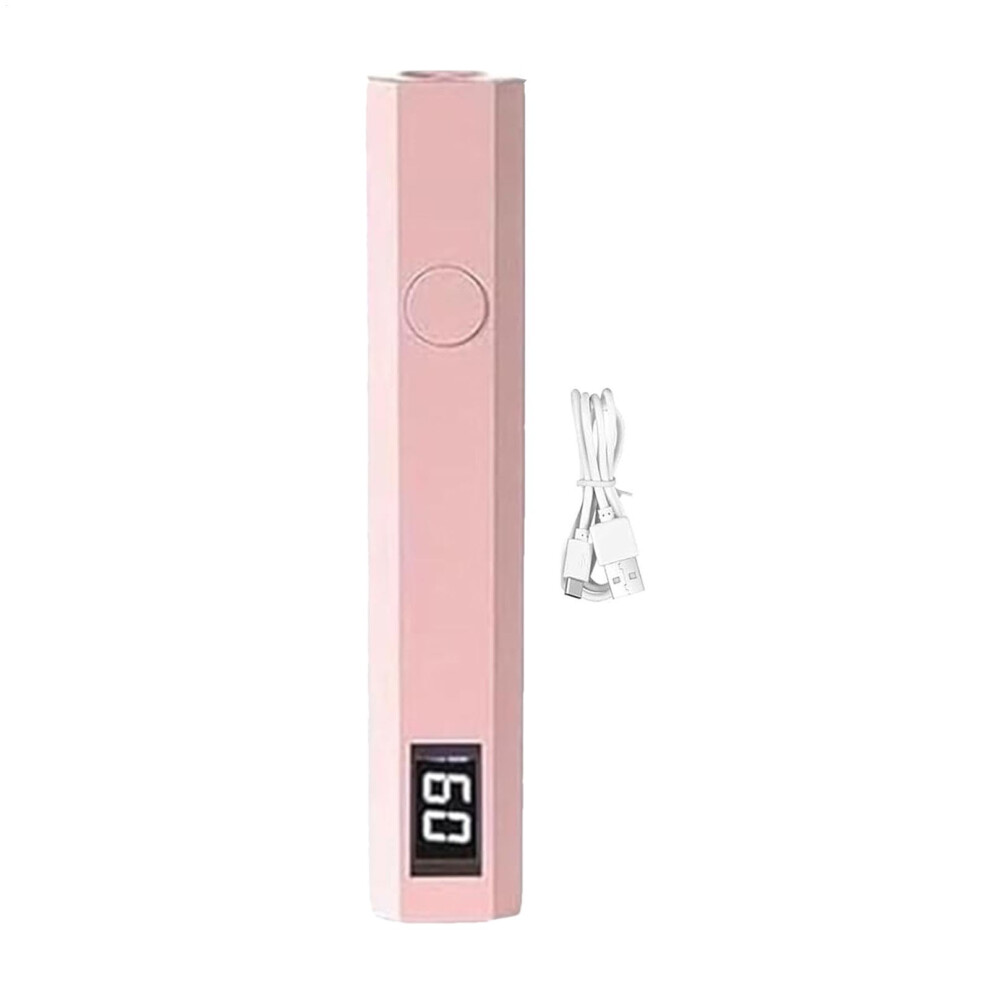 Pink Gel Nail Lamp Usb Rechargeable Uv Led Nail Dryer With Timer And Led Display For Travel