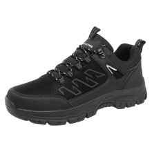 Men's Waterproof Hiking Shoes Low Rise Trail Running Trainers for Outdoor Trekking and Climbing Black 7.5 UK Wide