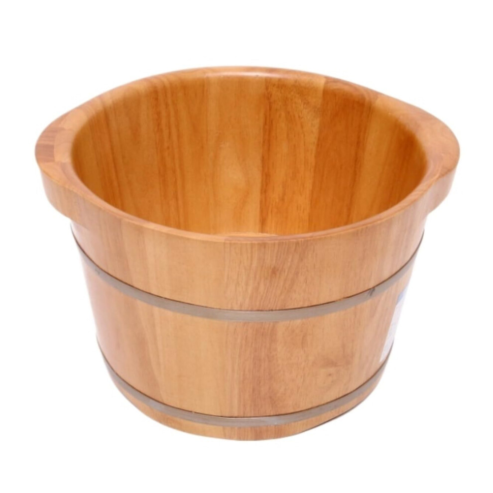 Solid Oak Wooden Foot Bath Basin for Spa Soaks, Large LeakResistant Pedicure Tub 42x28x25cm
