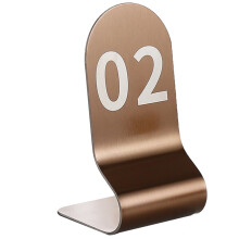 Gold Metal Table Number Cards 6170 with Laser Engraved Numbers and Triangular Base for Weddings and Restaurants