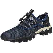 Men's Hiking Boots Lightweight Breathable NonSlip Trekking Shoes for Outdoor Walking Blue UK 7