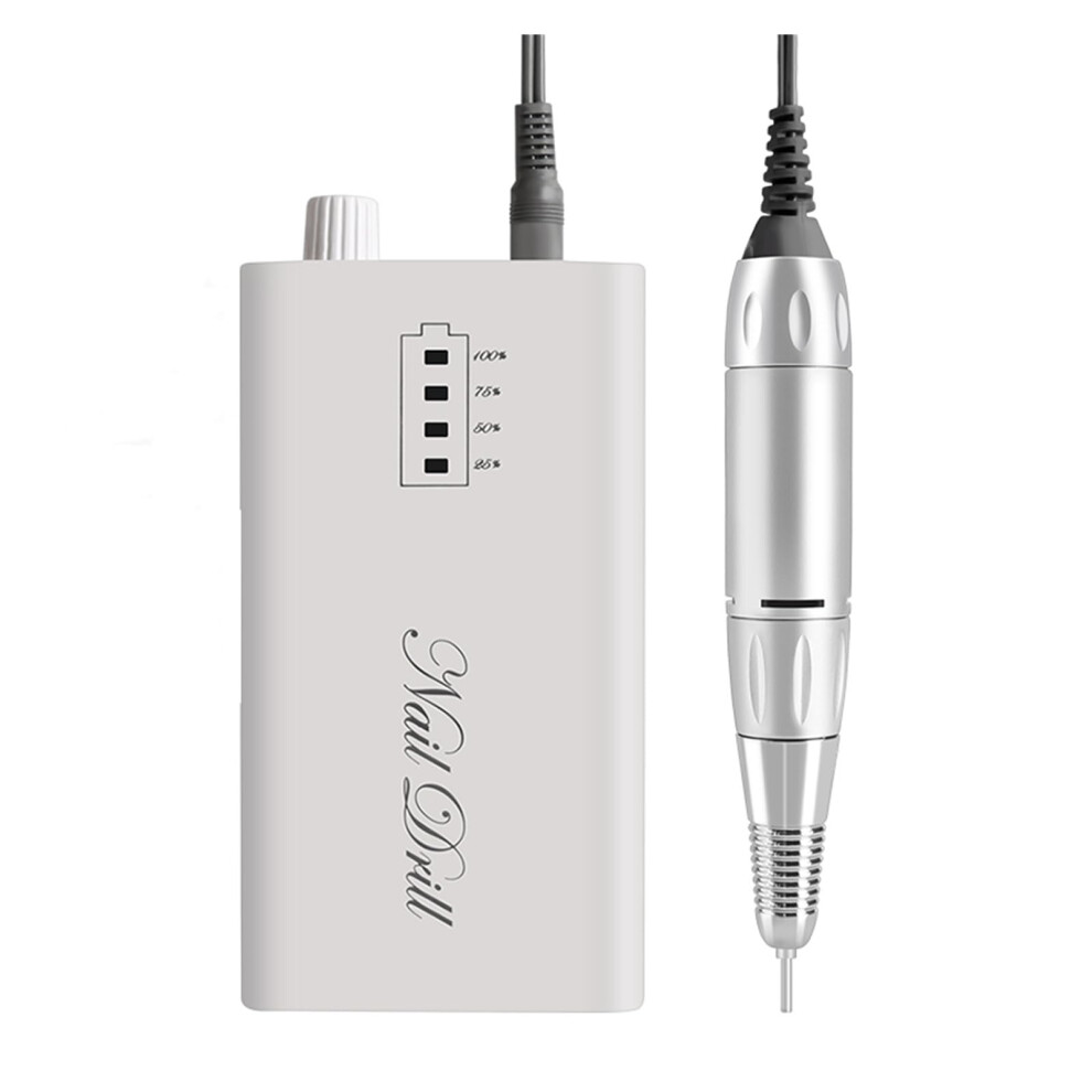 White Cordless Nail Drill 30000Rpm Rechargeable Electric Nail File For Acrylic Gel Removal Manicure Pedicure,