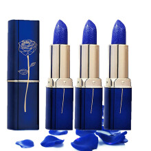 Blue to Pink Color Changing Lipstick, Temperature Activated, Long Lasting Moisturizing, 3Pack Blue Tube
