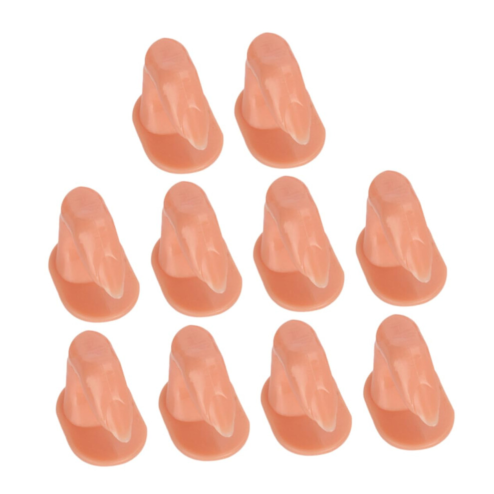 Reusable Nail Practice Fingers Set with Stand for Acrylic and Gel Manicure Training Beginners 10pcs