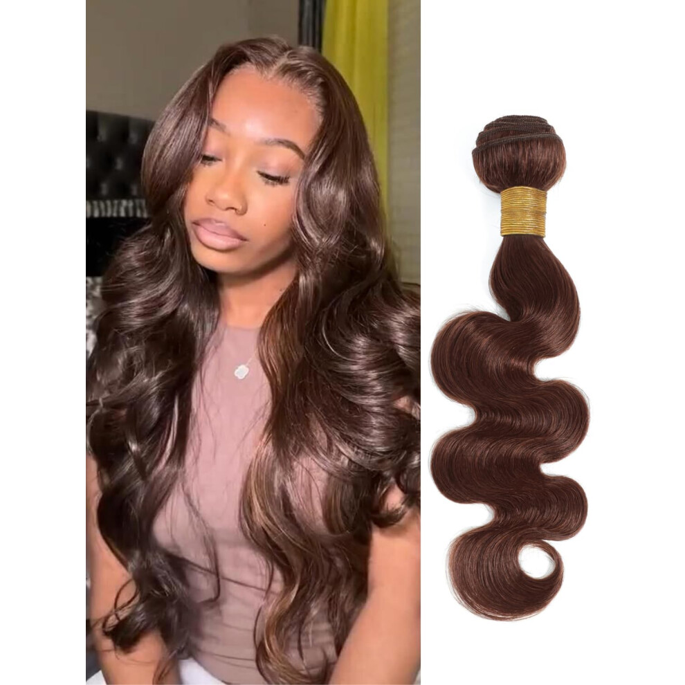 Unisex Brown 12 Inch Chocolate Brazilian Body Wave Human Hair Weave, 12A Unprocessed Remy Virgin Bundle