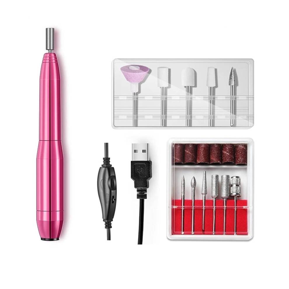 Electric Nail Drill Set Cordless Rechargeable with Variable Speed for Acrylic Gel Manicure Pedicure