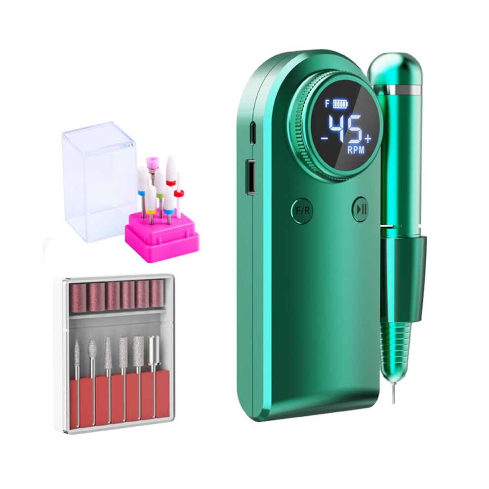 Professional Electric Nail Drill 45000RPM Rechargeable with LCD Display for Manicure Pedicure