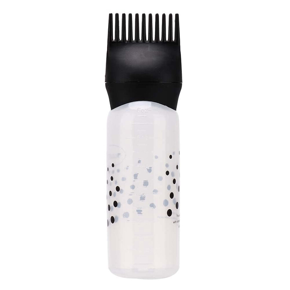 Black Hair Dye Applicator Bottle With Builtin Comb, 170Ml Pump Action For Precise Root Touch Ups,